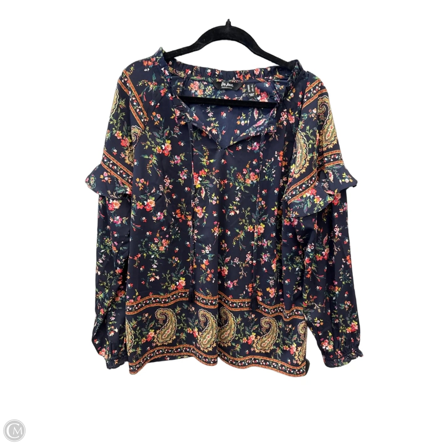 Top Long Sleeve By Clothes Mentor In Navy, Size: L