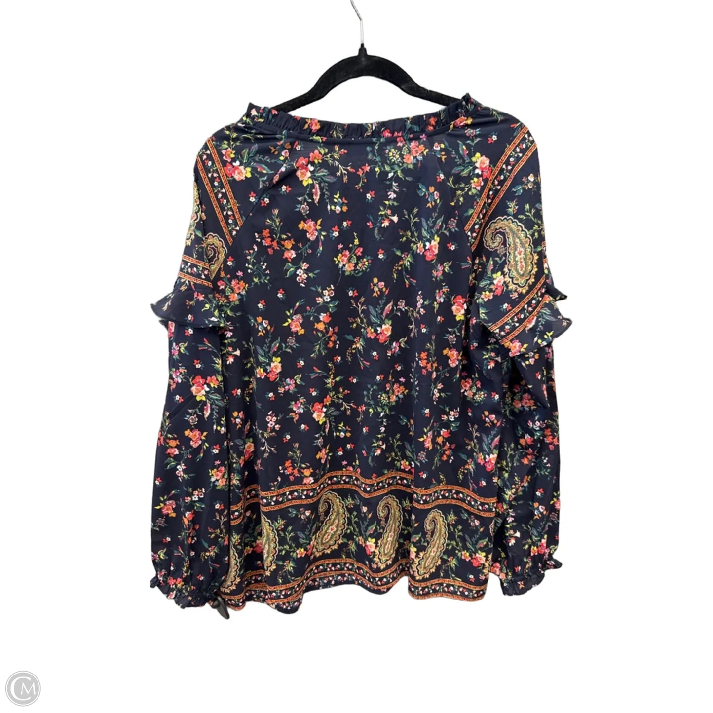 Top Long Sleeve By Clothes Mentor In Navy, Size: L