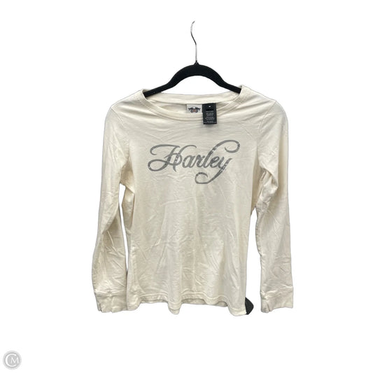 Top Long Sleeve Basic By Harley Davidson In Cream, Size: M