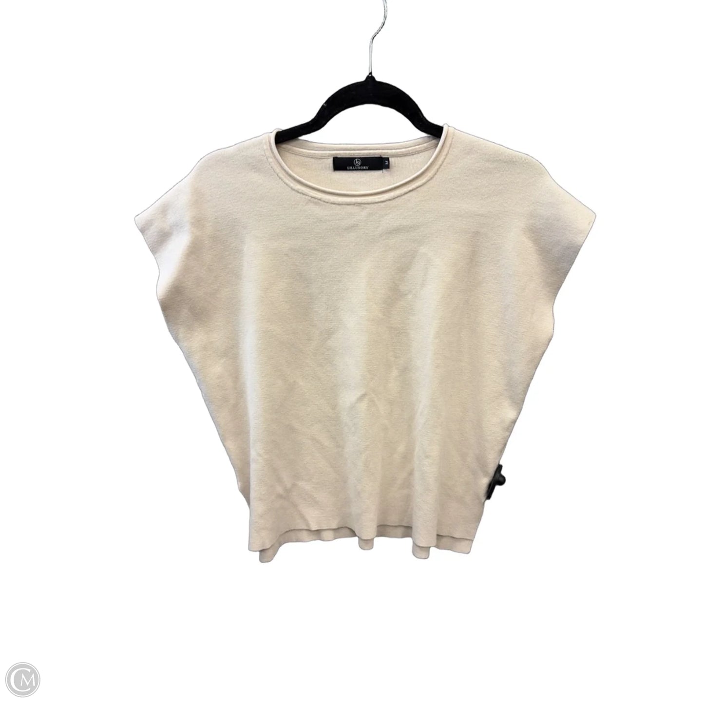 Sweater Short Sleeve By Lillusory In Cream, Size: M
