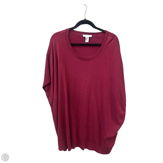 Sweater Short Sleeve By Cj Banks In Red, Size: 2x