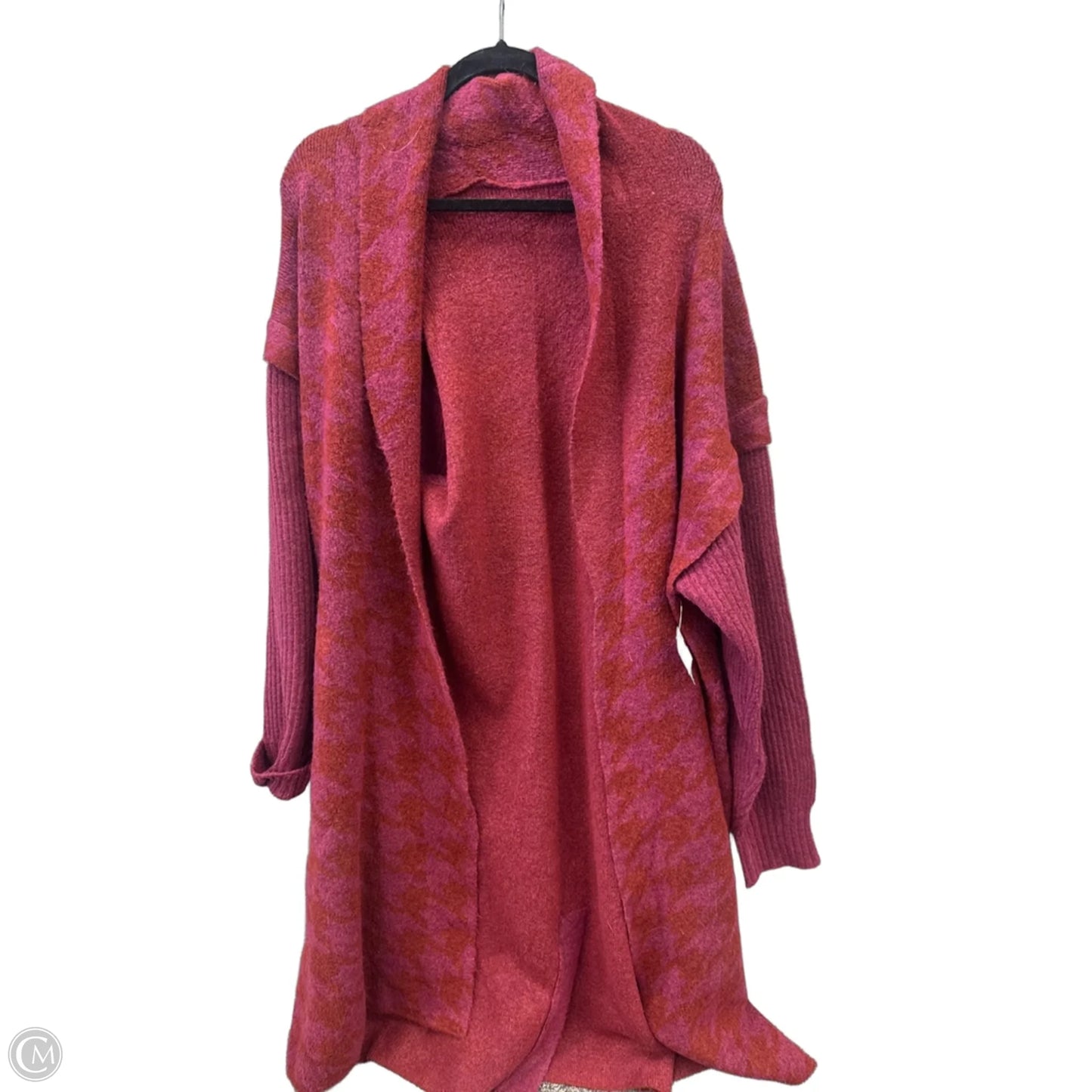 Sweater Cardigan By Liz Claiborne In Pink & Red, Size: Xxl