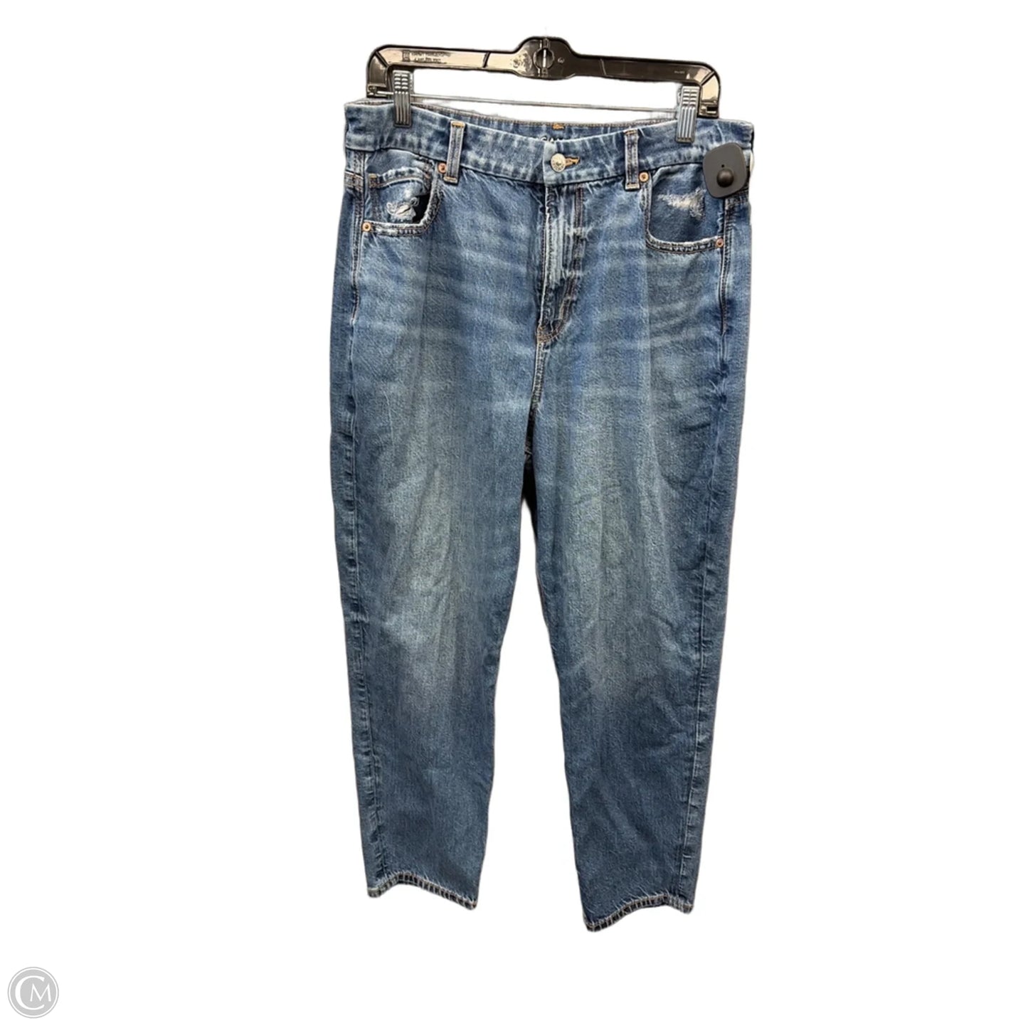 Jeans Straight By American Eagle In Blue Denim, Size: 16