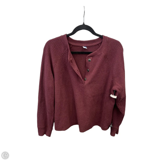 Top Long Sleeve By Old Navy In Maroon, Size: L