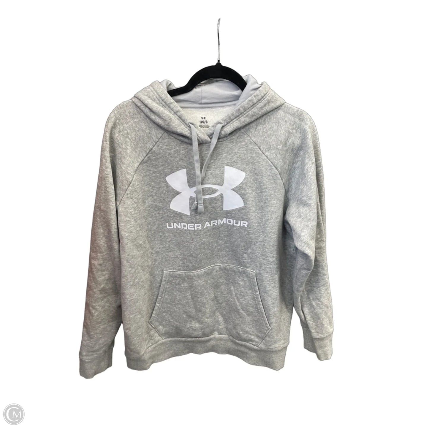 Sweatshirt Hoodie By Under Armour In Grey, Size: L