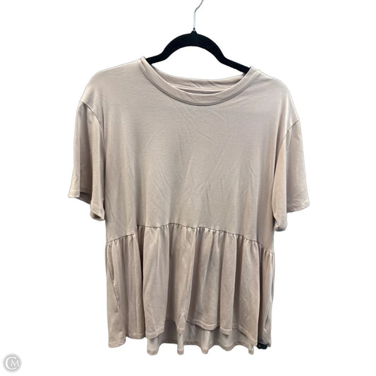 Top Short Sleeve By American Eagle In Beige, Size: L