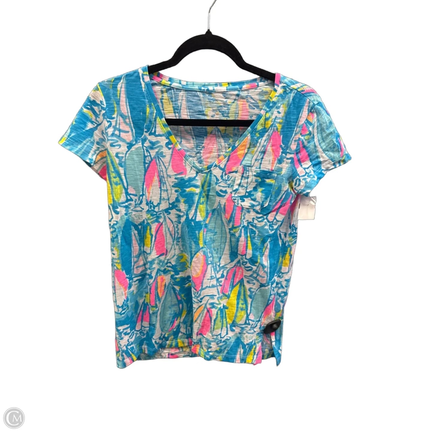 Top Short Sleeve Designer By Lilly Pulitzer In Blue, Size: Xs