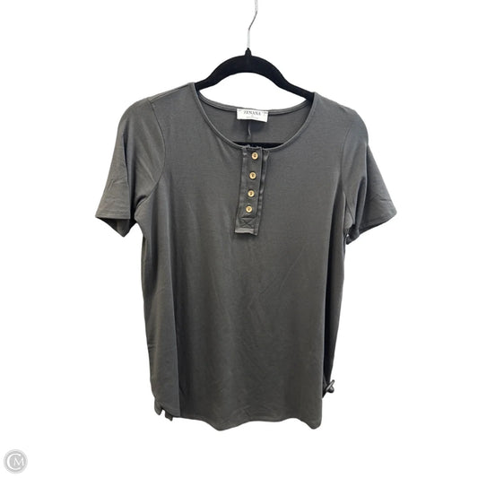 Top Short Sleeve By Zenana In Grey, Size: S