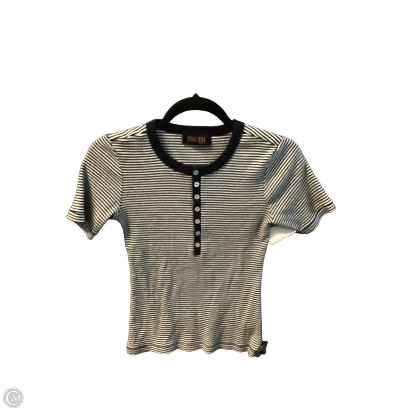 Top Short Sleeve By Truth In Striped Pattern, Size: S