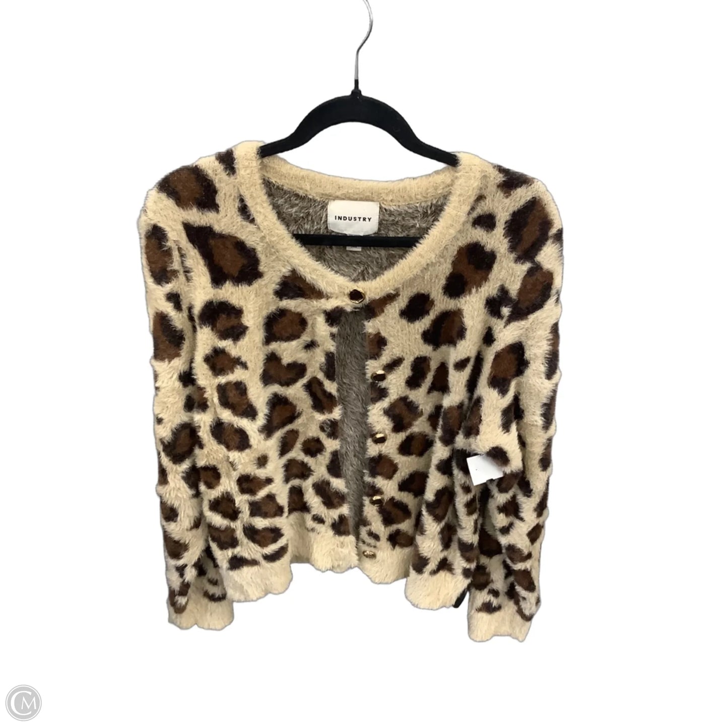 Sweater Cardigan By Industry In Animal Print, Size: Xl