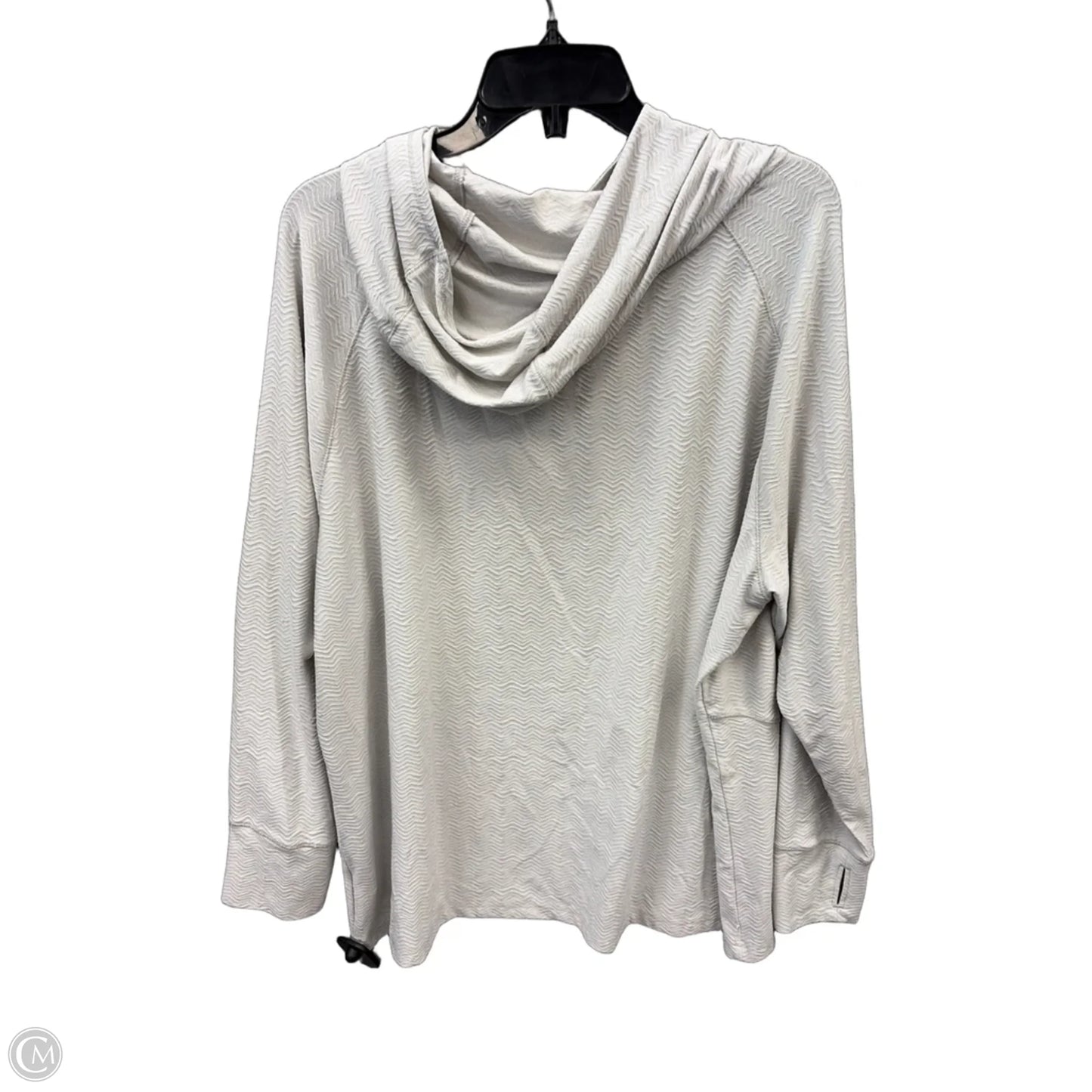 Athletic Top Long Sleeve Hoodie By Mta Sport In Grey, Size: 2x