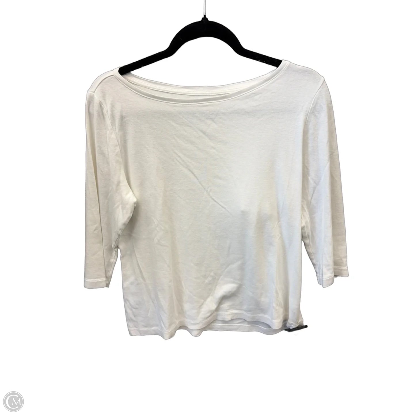 Top 3/4 Sleeve Basic By Talbots In White, Size: L