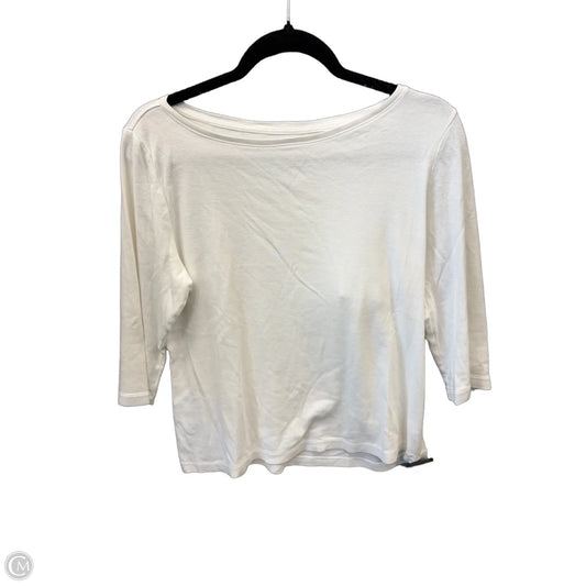 Top 3/4 Sleeve Basic By Talbots In White, Size: L