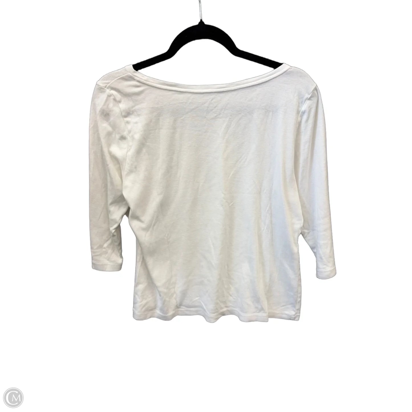 Top 3/4 Sleeve Basic By Talbots In White, Size: L