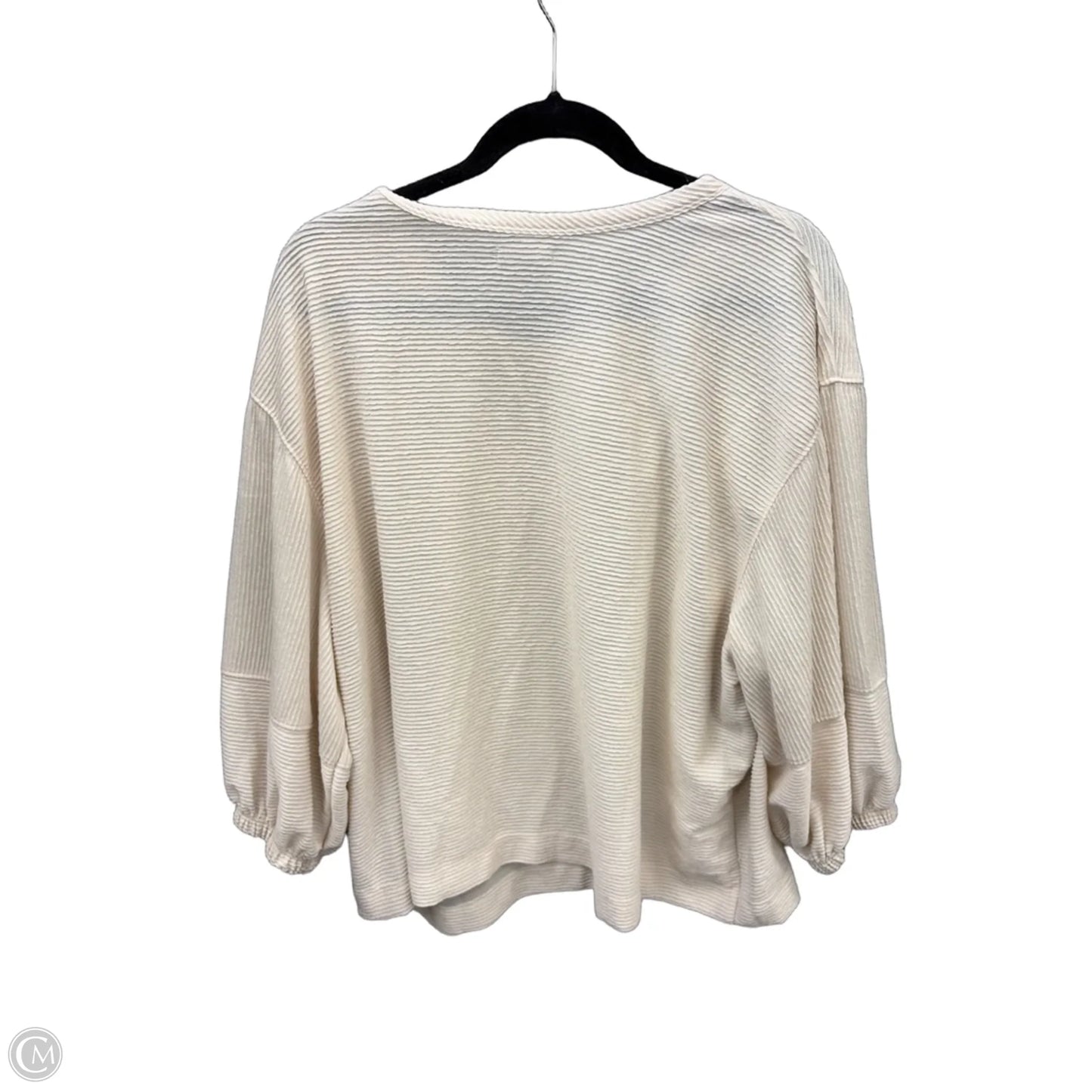 Top Long Sleeve By Falls Creek In Cream, Size: 2x