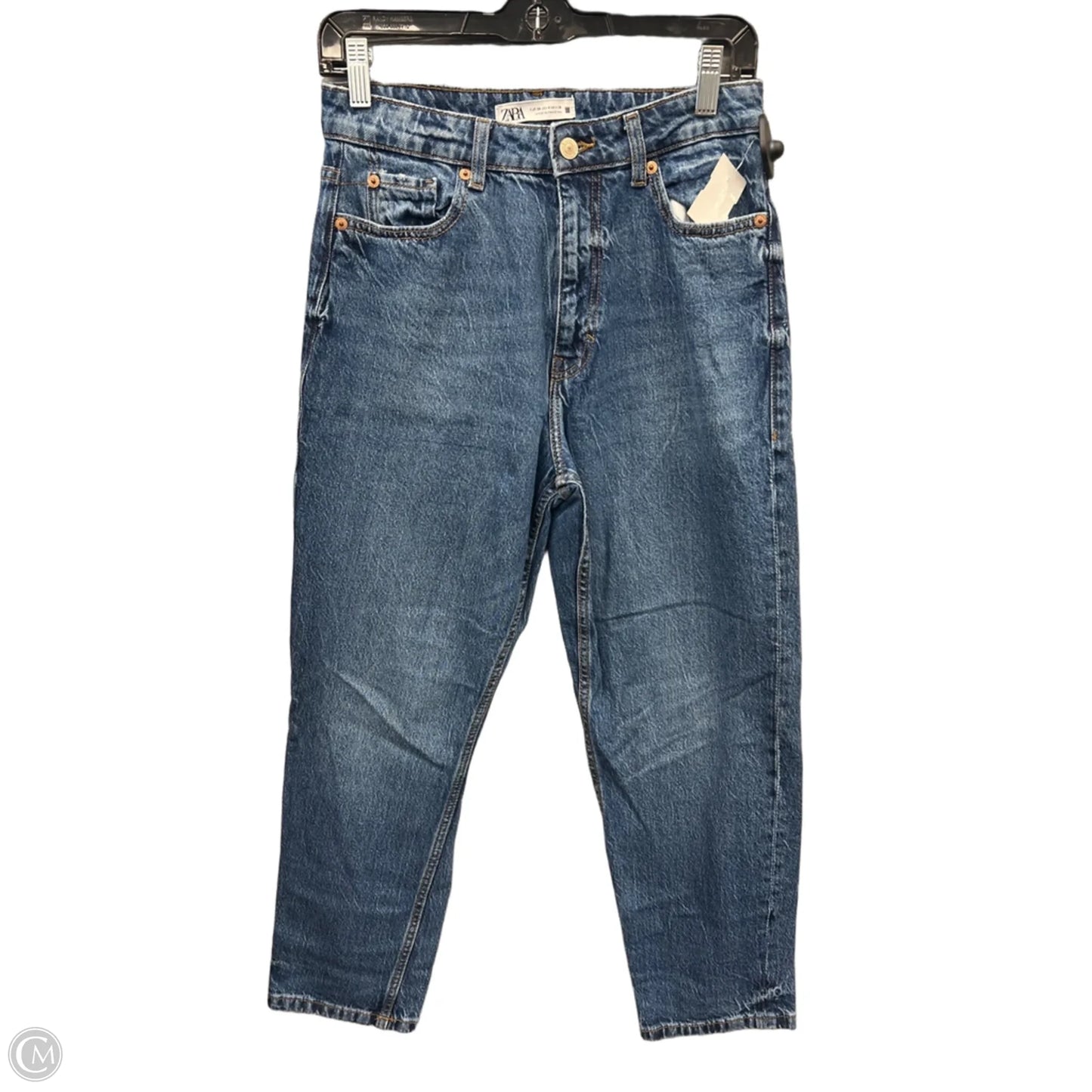 Jeans Straight By Zara In Blue Denim, Size: 6