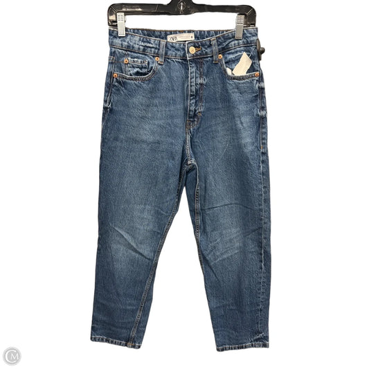 Jeans Straight By Zara In Blue Denim, Size: 6