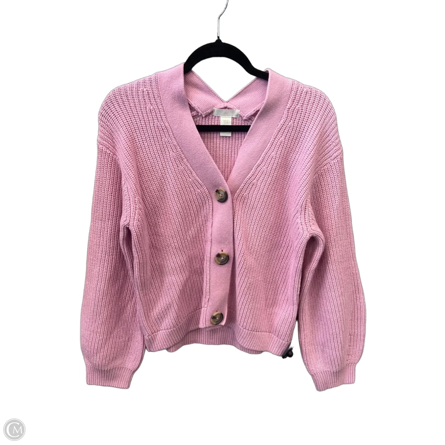 Sweater Cardigan By H&m In Pink, Size: Xs