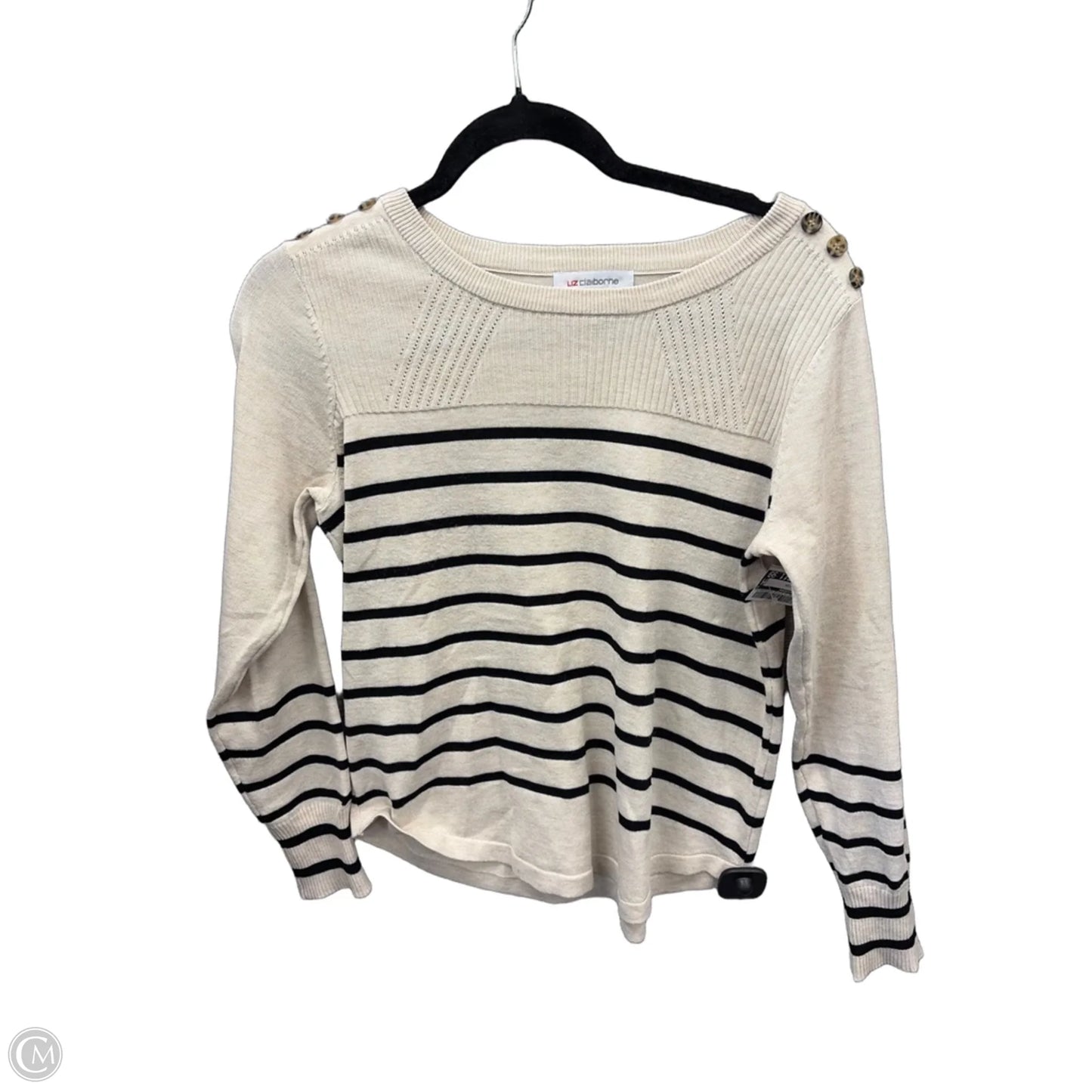 Top Long Sleeve By Liz Claiborne In Striped Pattern, Size: S