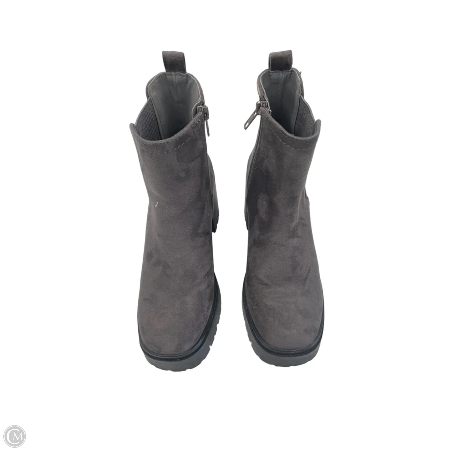 Boots Ankle Heels By Soda In Grey, Size: 7