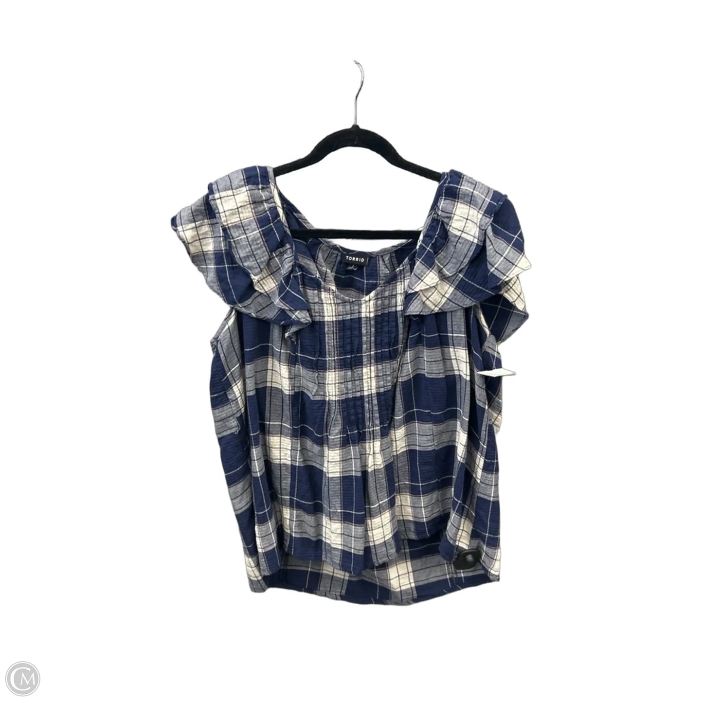 Top Short Sleeve By Torrid In Plaid Pattern, Size: 2x