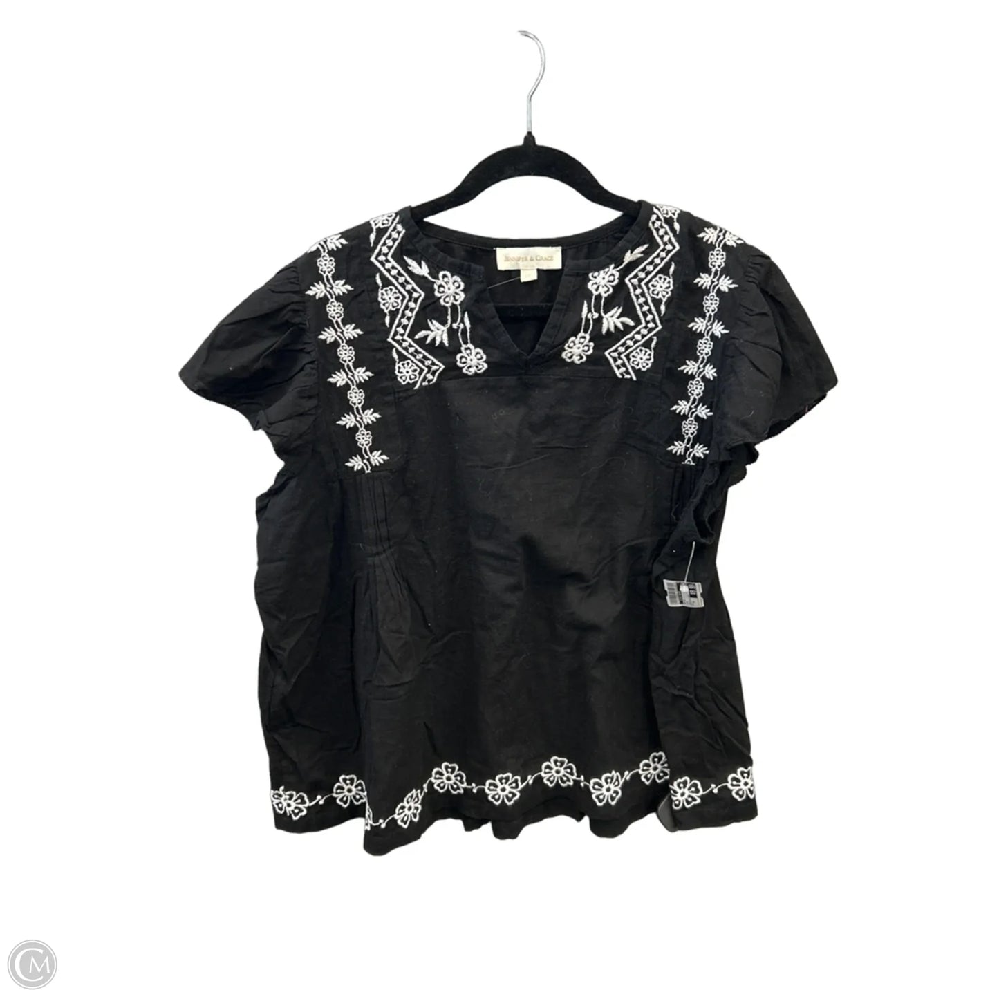 Top Short Sleeve By Clothes Mentor In Black, Size: 1x