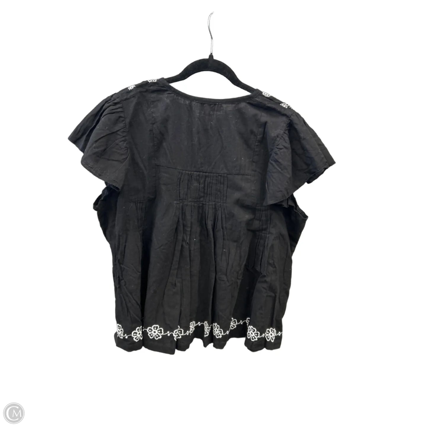 Top Short Sleeve By Clothes Mentor In Black, Size: 1x
