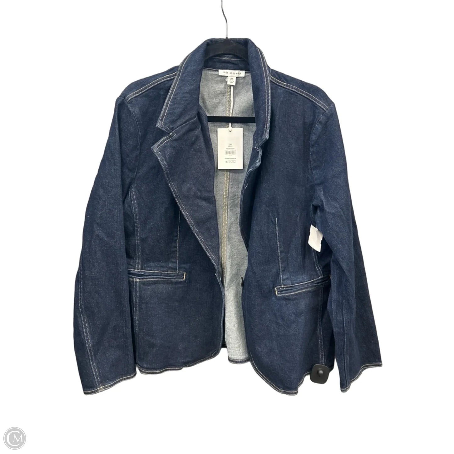 Jacket Denim By Free Assembly In Blue Denim, Size: Xxl