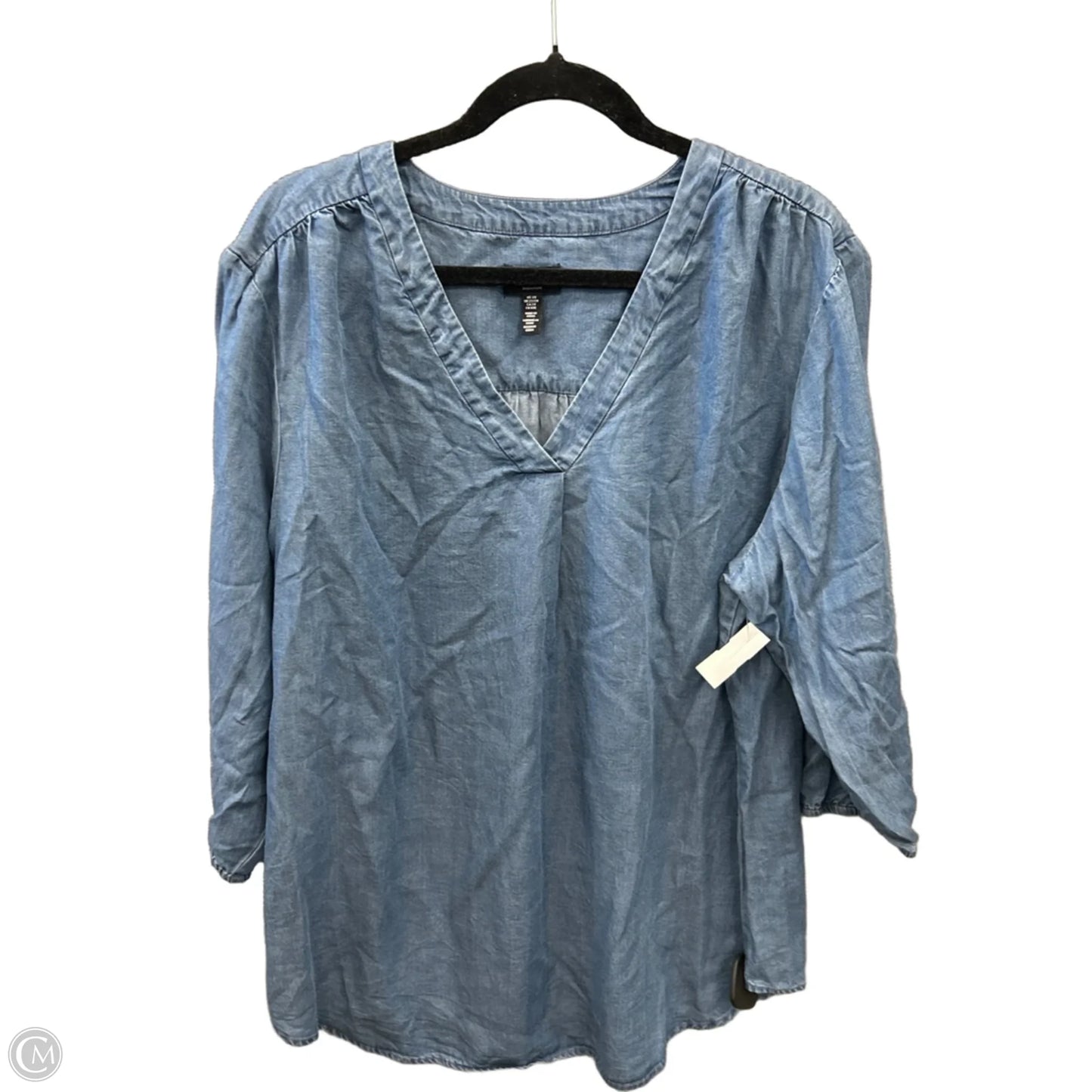 Top Long Sleeve By Jones New York In Blue, Size: 2x