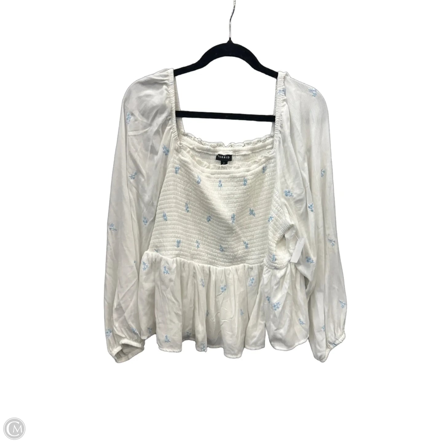 Top Long Sleeve By Torrid In White, Size: 2x