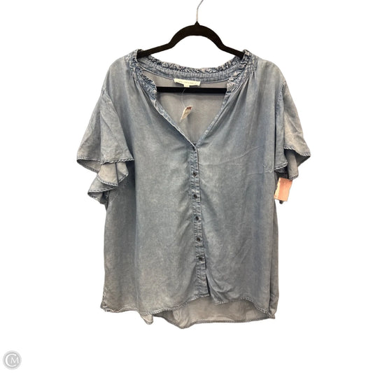 Top Short Sleeve By Jane And Delancey In Blue Denim, Size: 2x