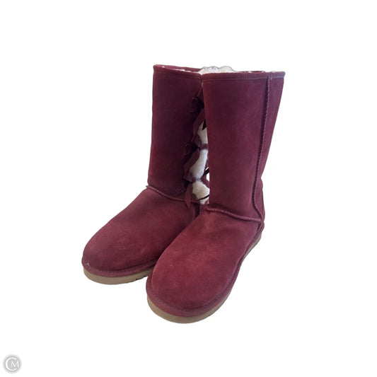 Boots Mid-calf Flats By Koolaburra By Ugg In Maroon, Size: 10