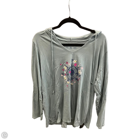 Sweatshirt Hoodie By Life Is Good In Green, Size: Xl