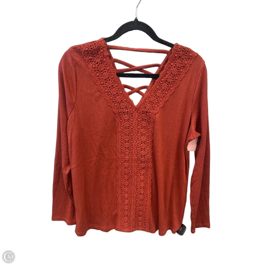 Top Long Sleeve By Maurices In Orange, Size: Xl