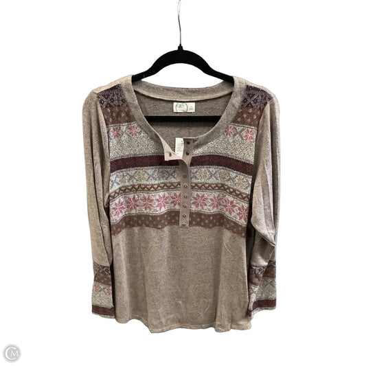 Top Long Sleeve By Maurices In Brown, Size: Xxl