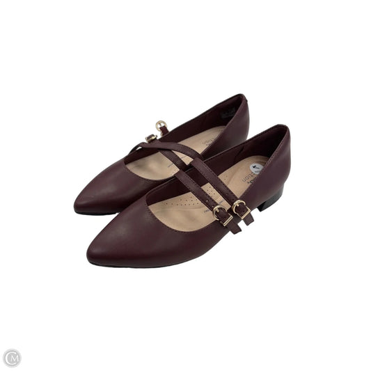 Shoes Heels Block By Clarks In Maroon, Size: 7