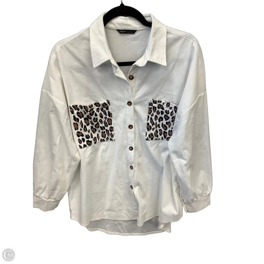 Jacket Shirt By Shein In White, Size: L