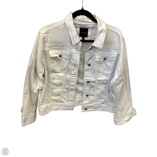 Jacket Denim By Limited In White Denim, Size: Xl