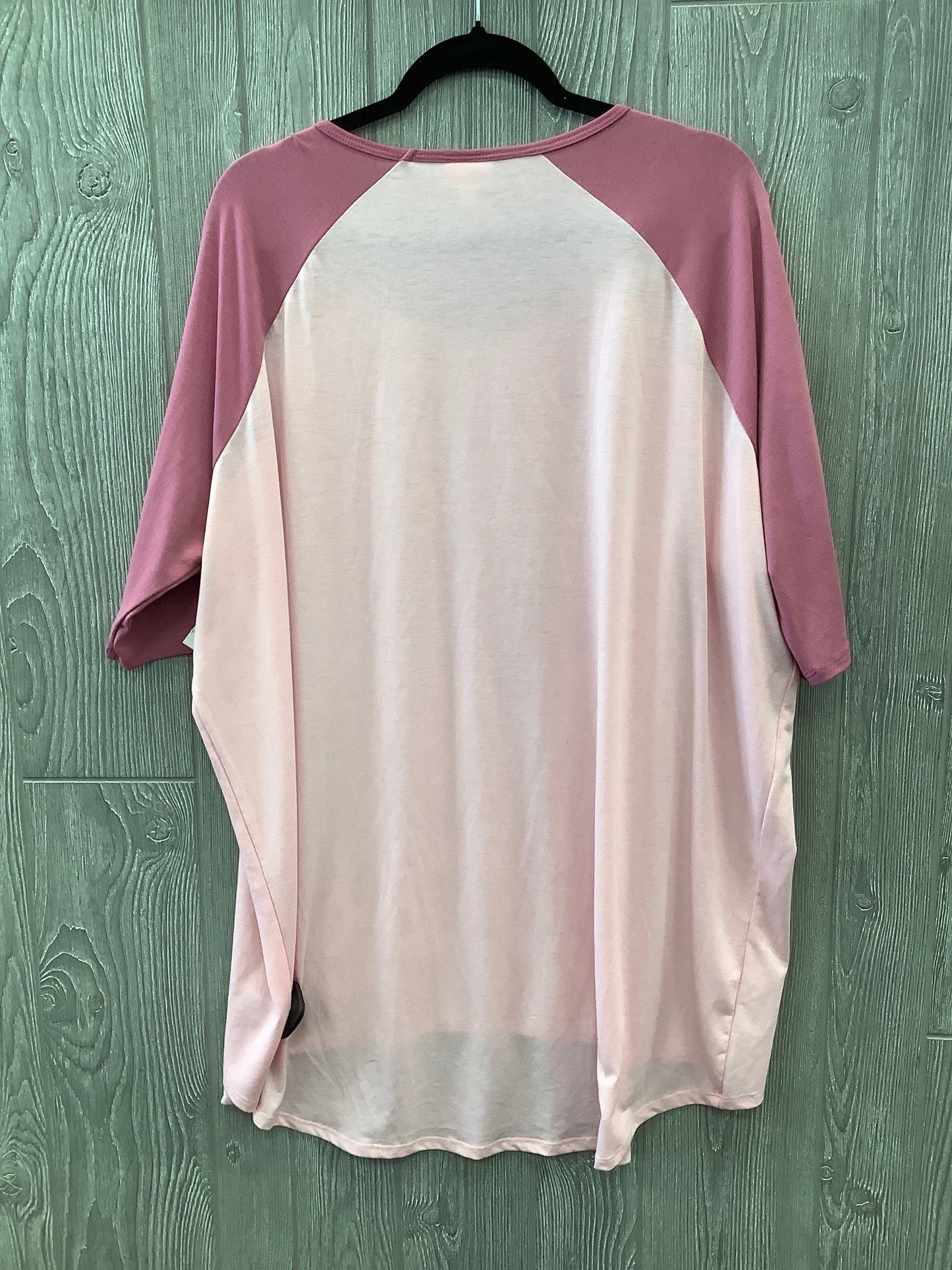 Top 3/4 Sleeve By Lularoe In Pink, Size: 2x