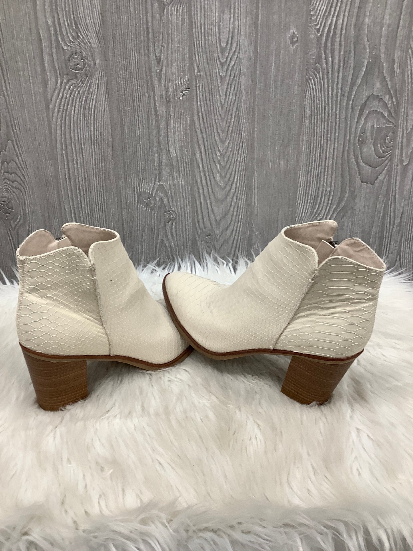 Boots Ankle Heels By Maurices In Cream, Size: 9.5