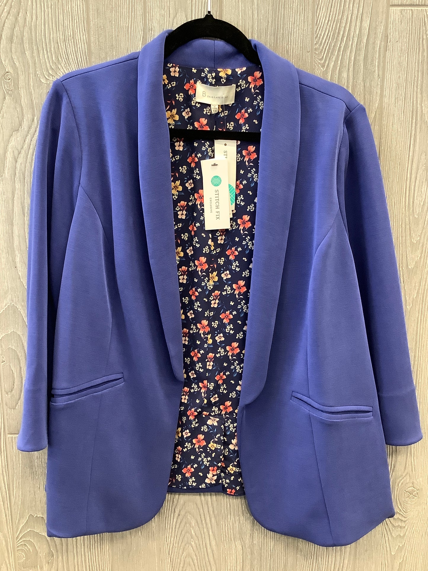 Blazer By Skies Are Blue In Blue, Size: 1x