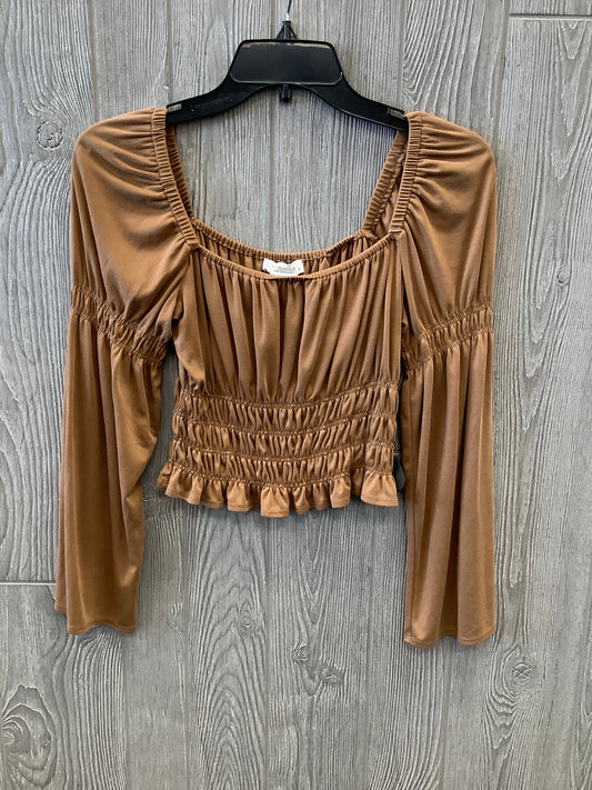 Top Long Sleeve By Clothes Mentor In Brown, Size: S