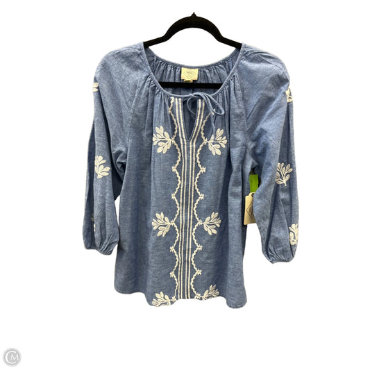 Top Long Sleeve By St Johns Bay In Blue, Size: S