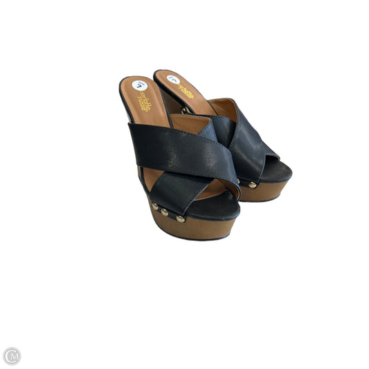 Sandals Heels Wedge By Charlotte Russe In Black, Size: 7