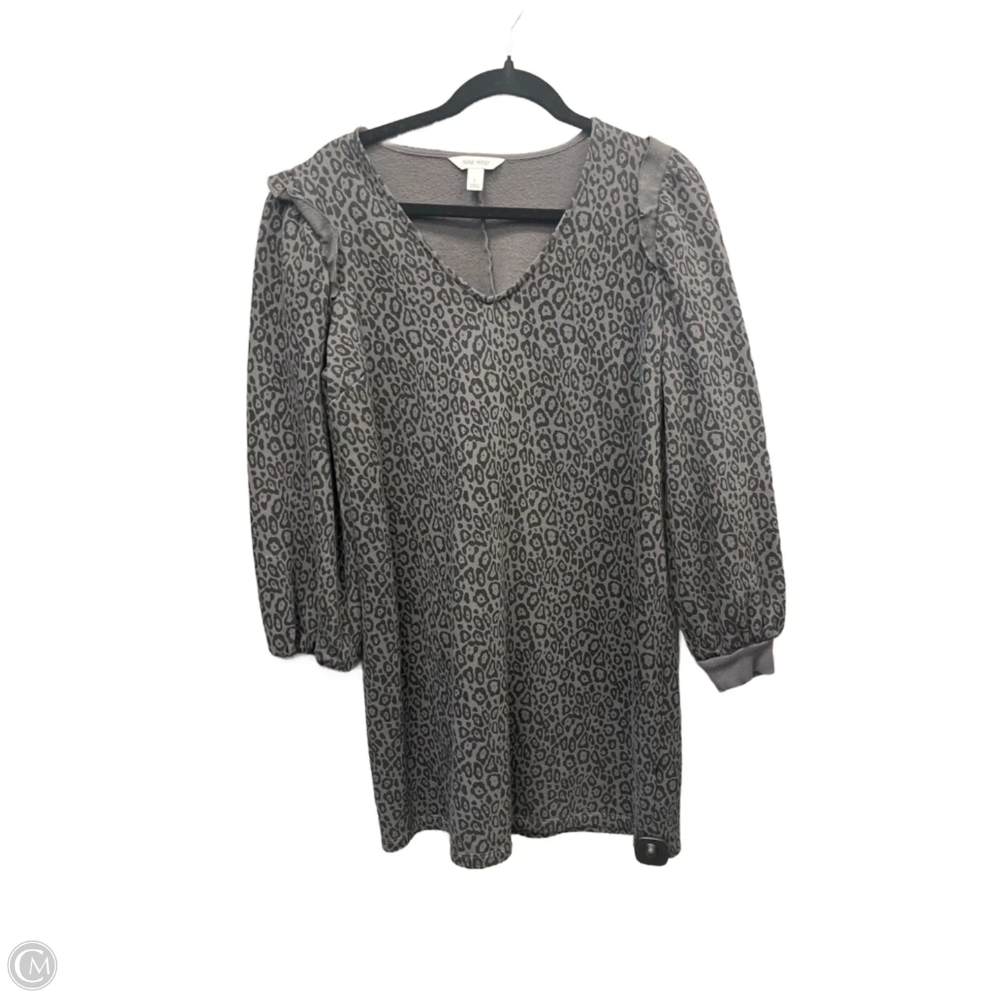 Tunic Long Sleeve By Nine West In Animal Print, Size: L