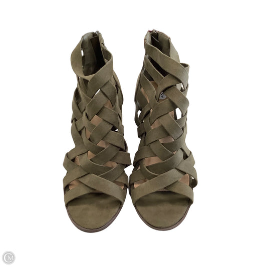 Shoes Heels Wedge By Clothes Mentor In Green, Size: 9.5