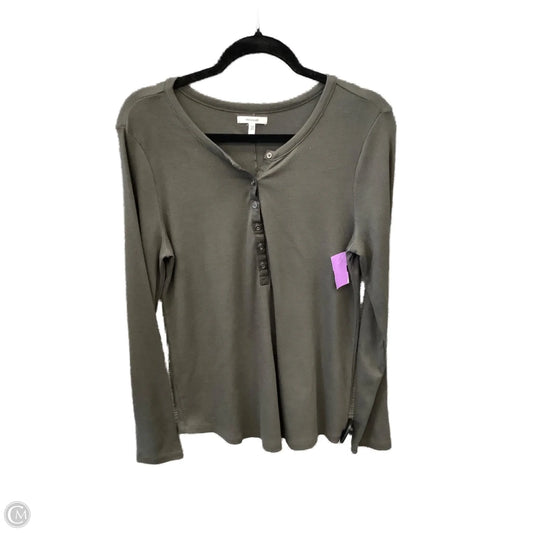 Top Long Sleeve Basic By Maurices In Grey, Size: L
