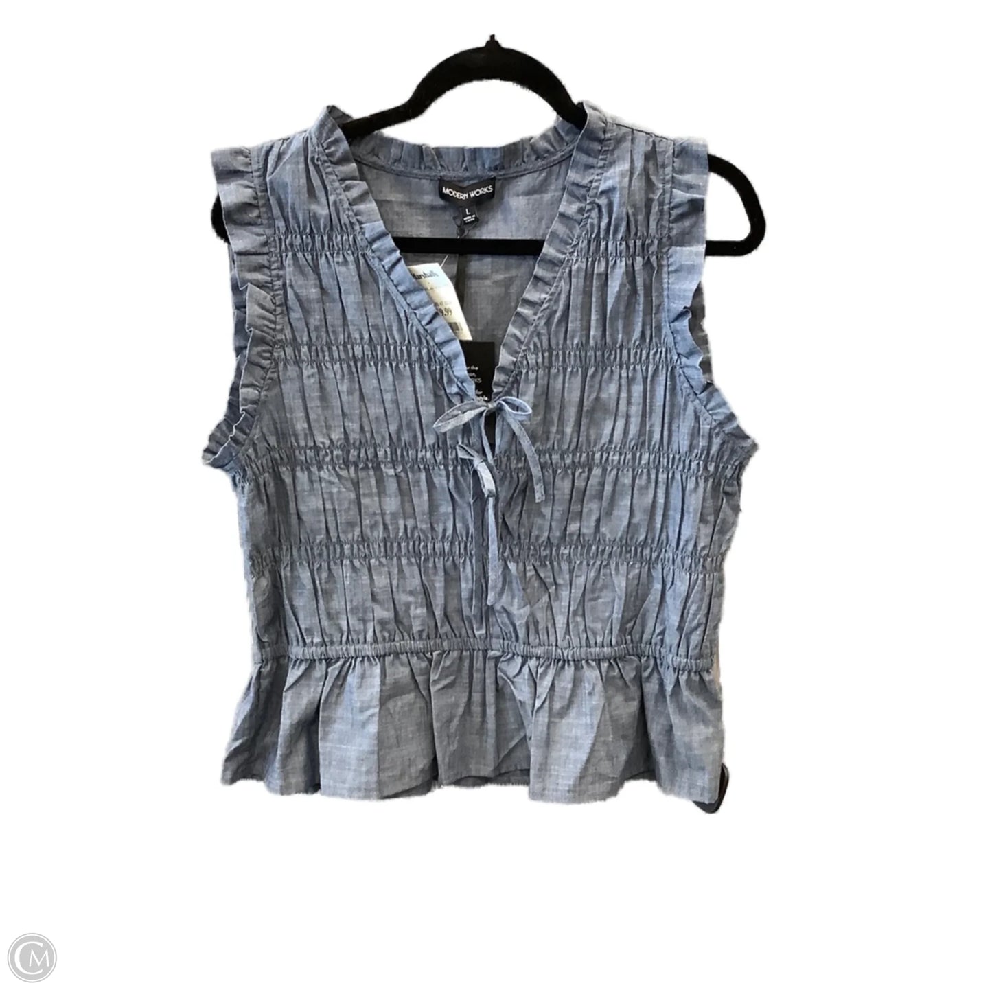 Top Sleeveless By Clothes Mentor In Blue, Size: L