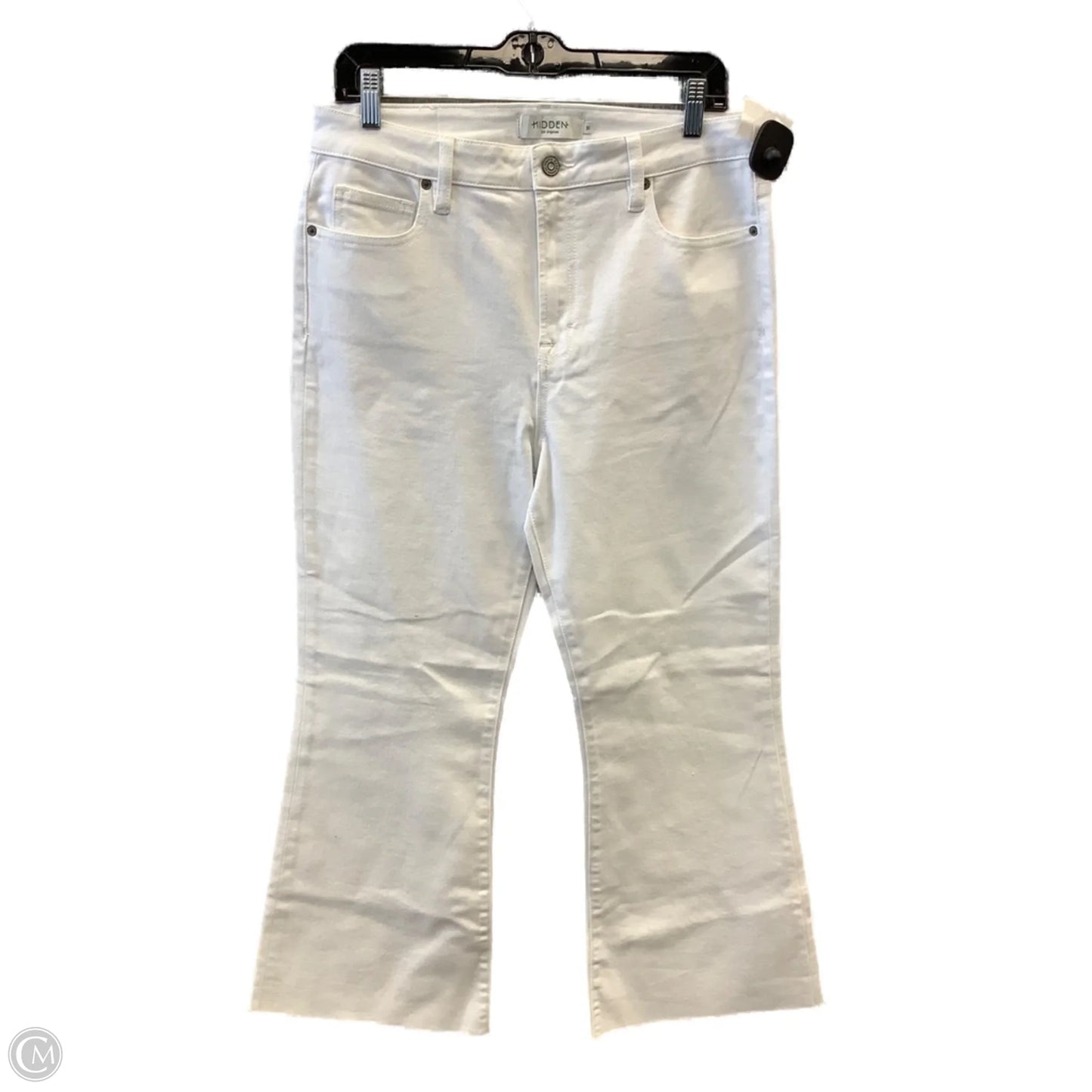 Jeans Flared By Clothes Mentor In White Denim, Size: 12