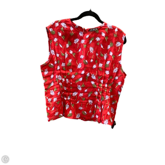 Top Sleeveless By J. Crew In Red, Size: L